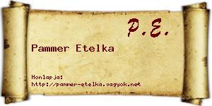 Pammer Etelka névjegykártya